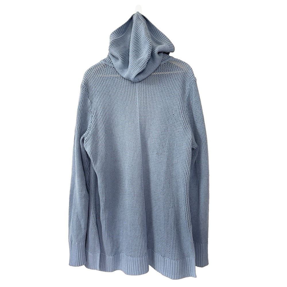 Women Large Cardigan Open Knit Cotton Hooded Layers Transition Fisherman Cottage